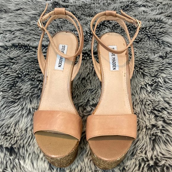 Steve Madden Shazzam Gold Glitter & nude platform - Picture 3 of 9
